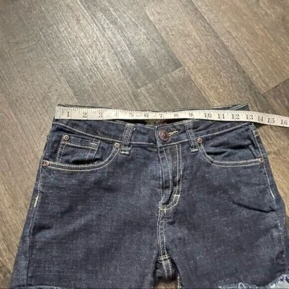 Dark Blue Cut off Denim Shorts Size 7 - Picture 3 of 6